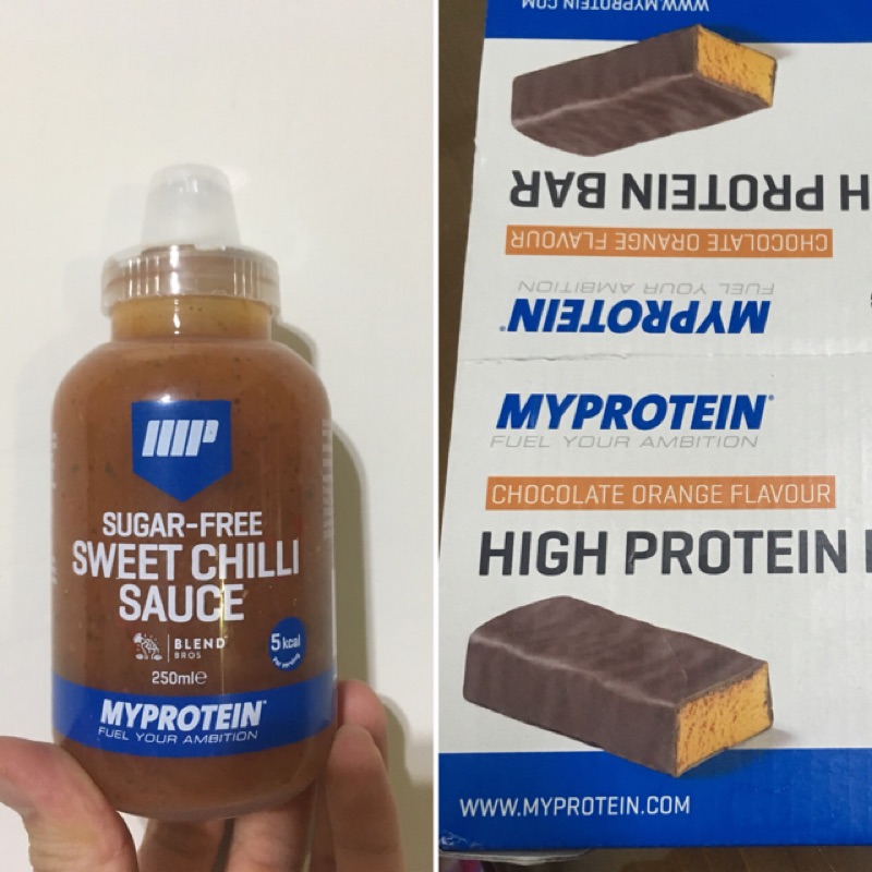 Myprotein 高蛋白棒 7支+ 無糖調味料 1罐