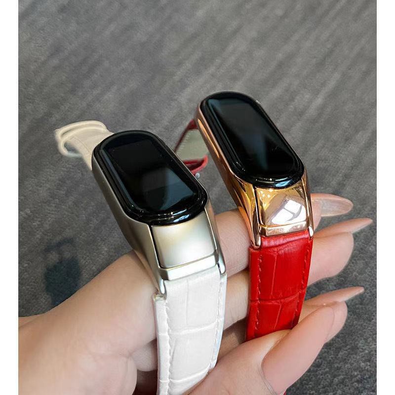 真皮透氣舒適 適用 小米手環 8Pro 7 6 4 5 NFC 腕帶 錶帶 小米手環 8 替換腕帶 小米手環7 女款
