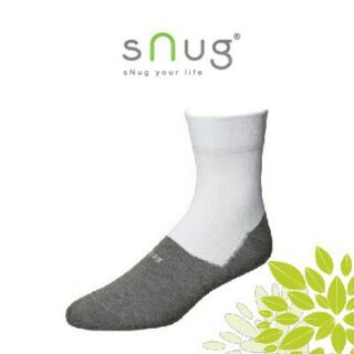 Snug 健康除臭襪 頂級學生襪-白灰色