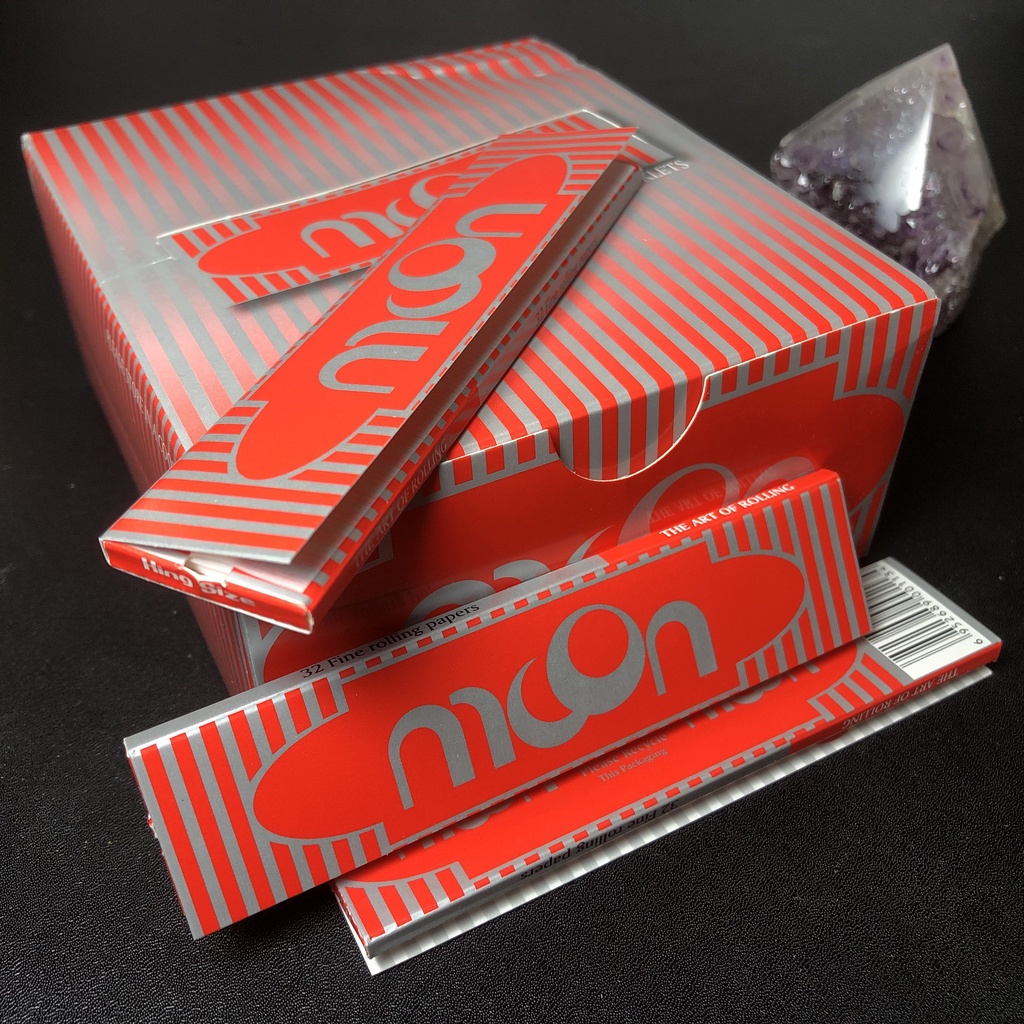 【馬克手捲菸】MOON 紅色系列 (標準110MM) 白紙橫紋 捲菸紙