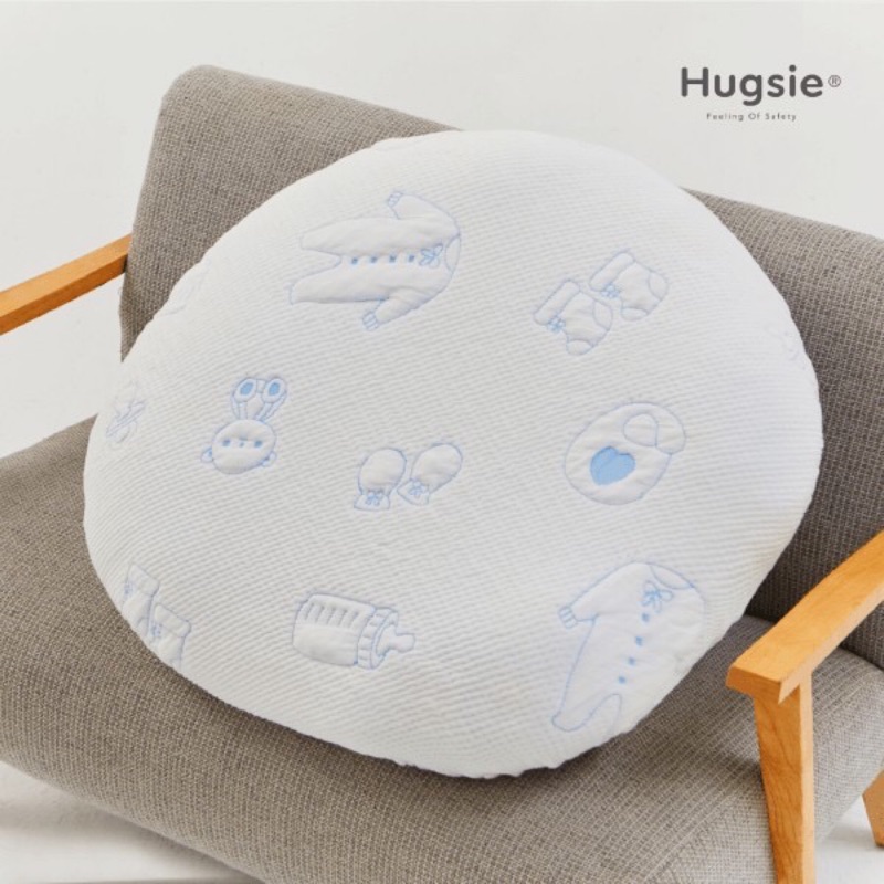 Hugsie （客訂勿下單）孕婦舒壓側睡枕專用-寶寶安撫秀秀枕套 -全新僅拆封 現貨藍色