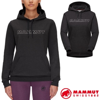 【MAMMUT 長毛象】女新款彈性柔軟保暖連帽長袖T恤 Logo ML Hoody.休閒上衣/ 黑 02152