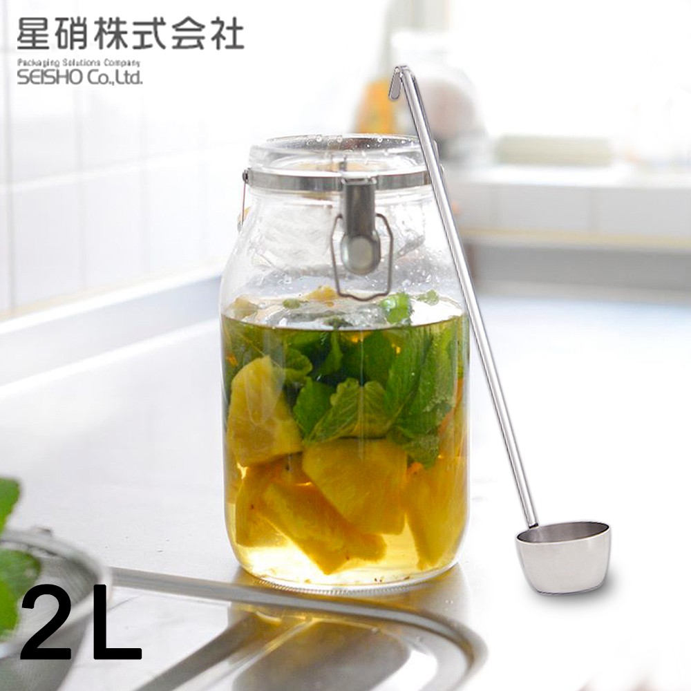 日本星硝 日本製醃漬 梅酒密封玻璃保存罐2l 蝦皮購物
