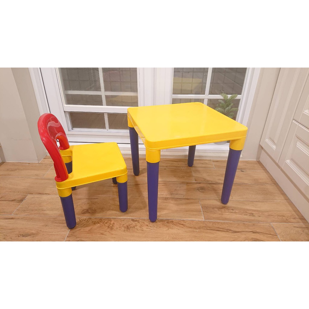 [二手] 台製 兒童桌椅組 遊戲桌椅 PP塑膠桌椅
