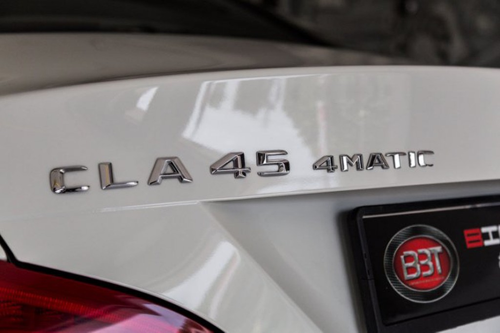~圓夢工廠~ 賓士 Benz CLA45 + 4MATIC 後車廂 鍍鉻字貼 同原廠尖型款式 2015年後樣式