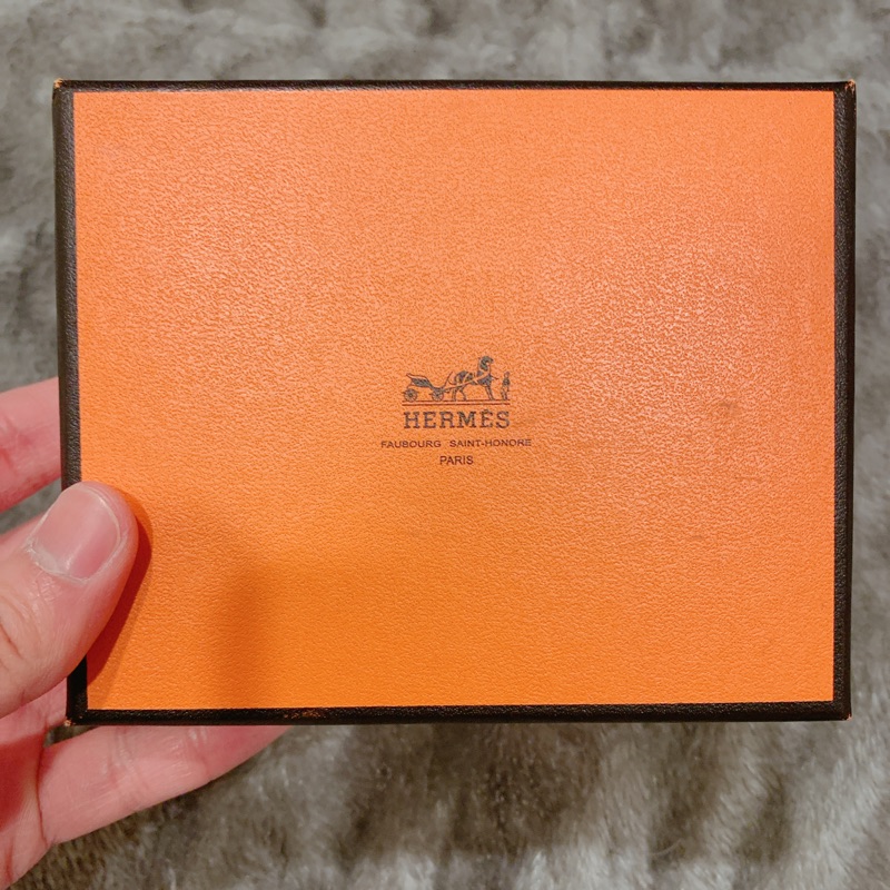 Hermès 愛馬仕 經典 橘色 小皮夾 紙盒