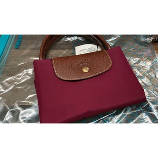 【全新正品】Longchamp 經典 短把 手提包 M號 中型 深酒紅色 法國製