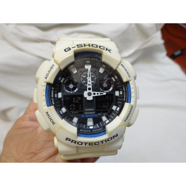 @ 正品CASIO G-SHOCK WR208AR 白色大錶面運動錶...a