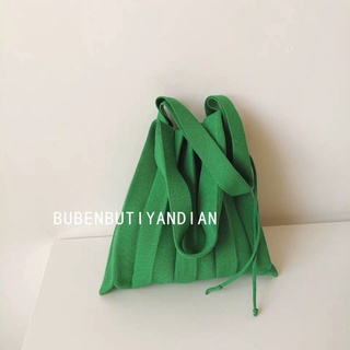 【小小包】韓國東大門簡約時尚小清新ins糖果綠百褶小手提迷你手拿包女包袋