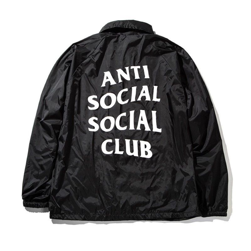 官方正品 Anti social social club ASSC 16 FW 黑底白字教練外套 訂金