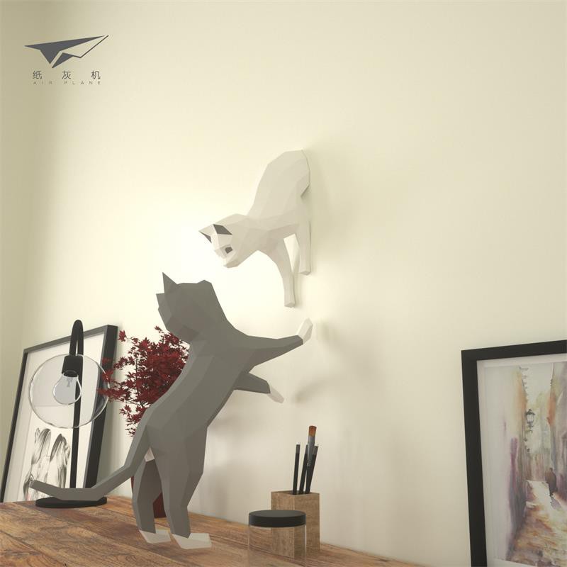 對視的貓 立體紙模型 手工 DIY 3D 摺紙 折紙 紙製品 擺件 可愛動物 裝飾 客廳擺飾 貓咪 貓 灰機