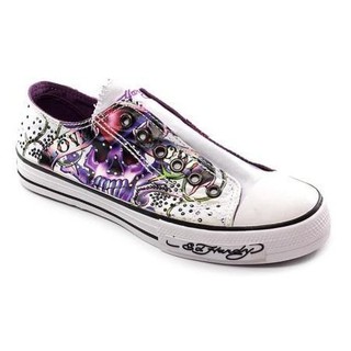 Ed Hardy 骷顱頭水鑽休閒帆布鞋【保證真品】5號現貨