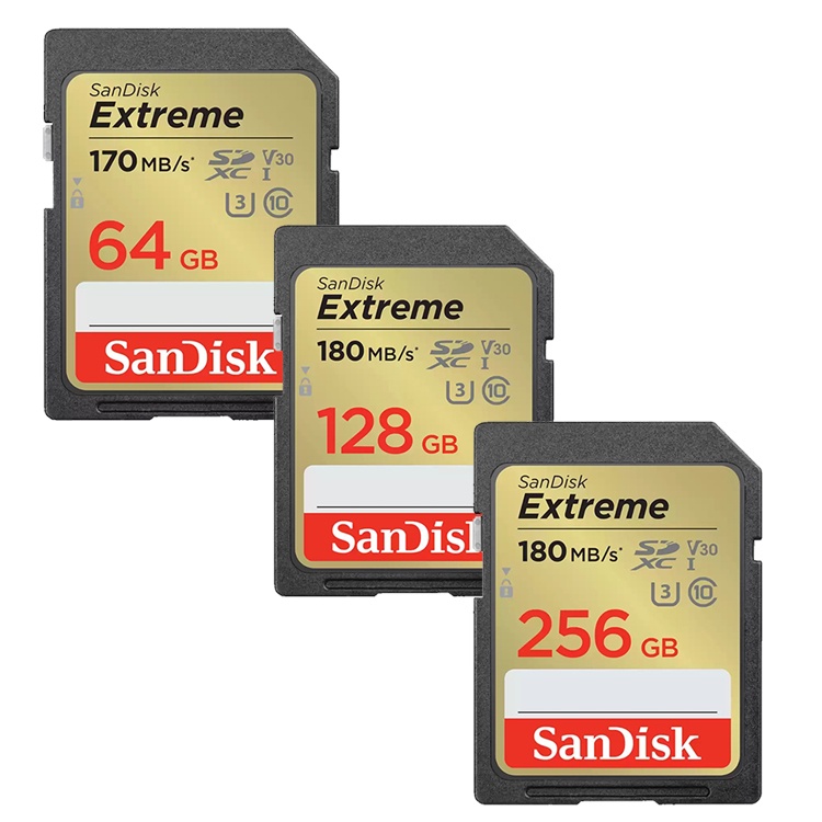 SanDisk 64G 128G 128GB 256G SDXC Extreme SD 4K U3 V30 相機記憶卡