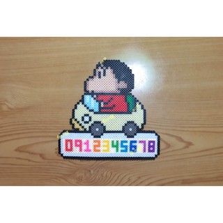 ♥~魚小舖~♥ 蠟筆小新 野原新之助 クレヨンしんちゃん 臼井儀人 拼豆/膠珠 車用告示牌(3mm