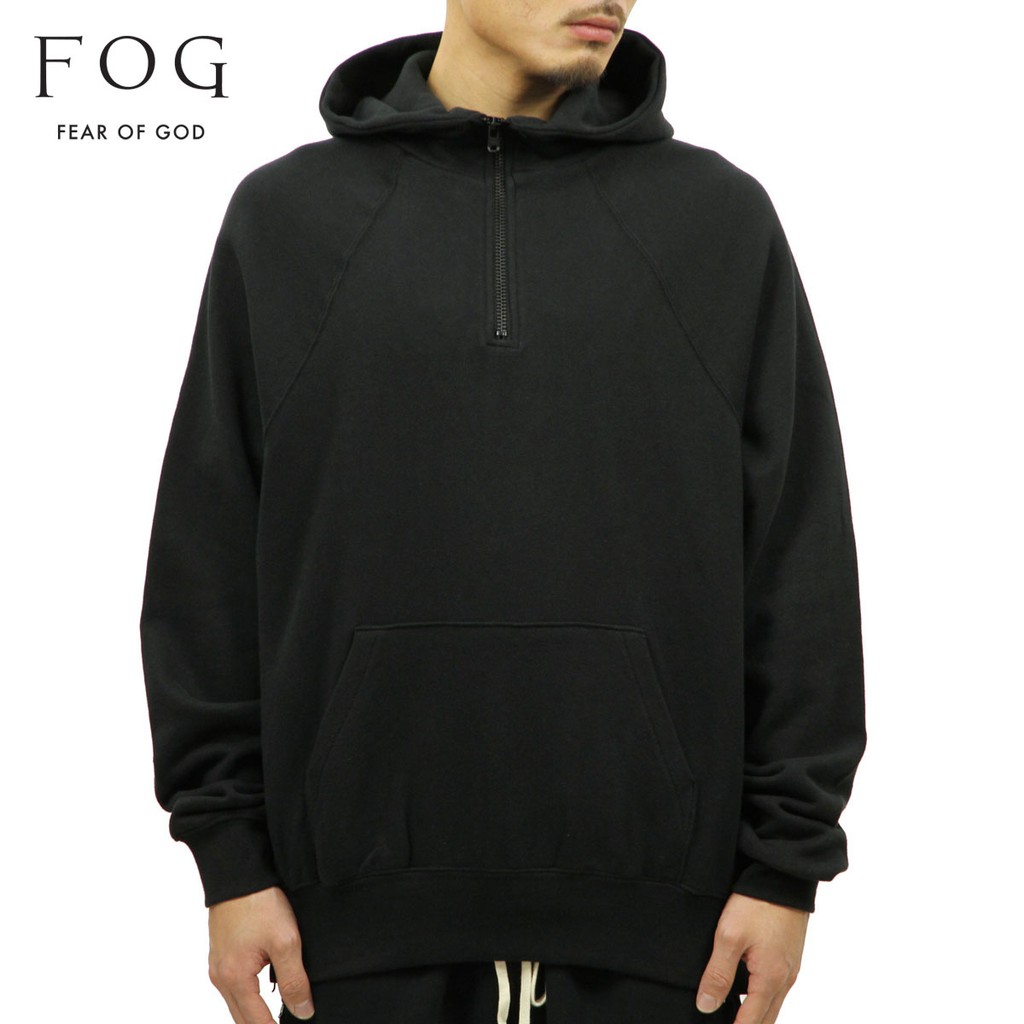 essentials half zip pullover hoodie