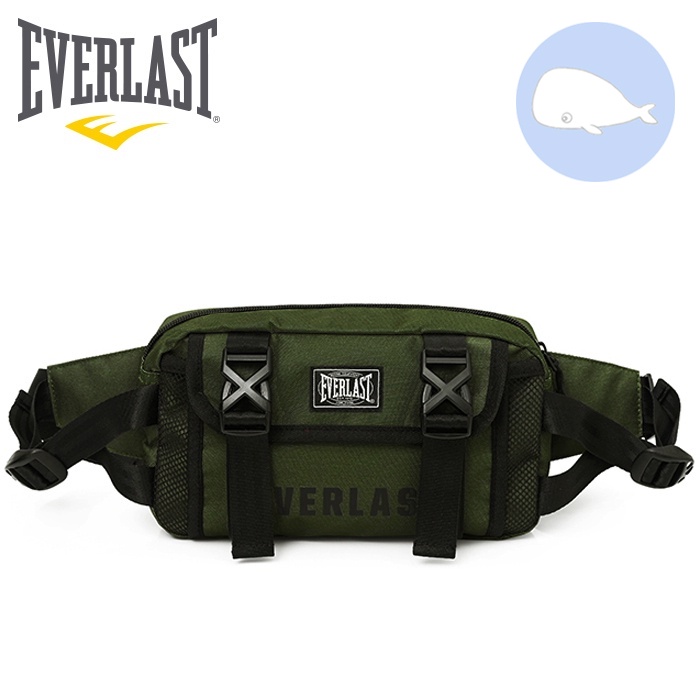 【小鯨魚包包館】EVERLAST 腰包 41551704 胸前包 綠色 黑色 中卡其