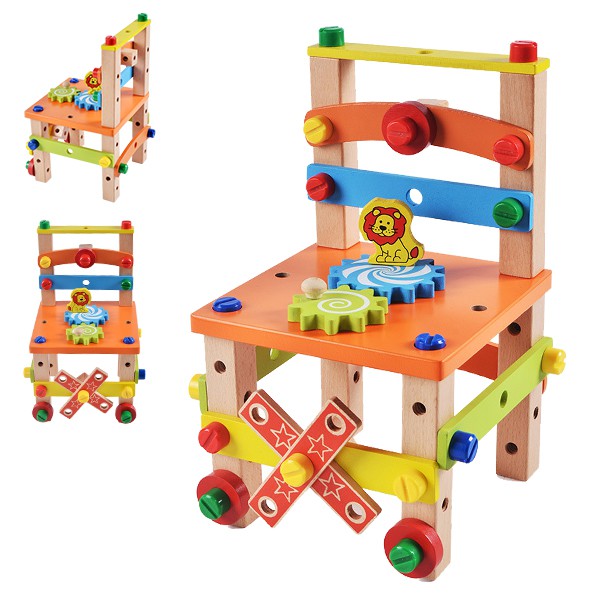 益智玩具 百變螺絲拆裝椅 兒童玩具鎖螺絲玩具 積木 雪倫小舖