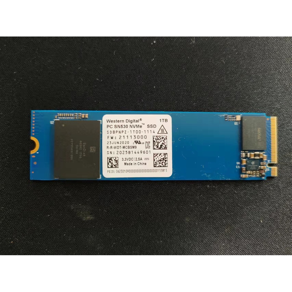【WD】SSD PCIe NVMe PC SN530 SDBPNPZ-1T00-1114(次級品)