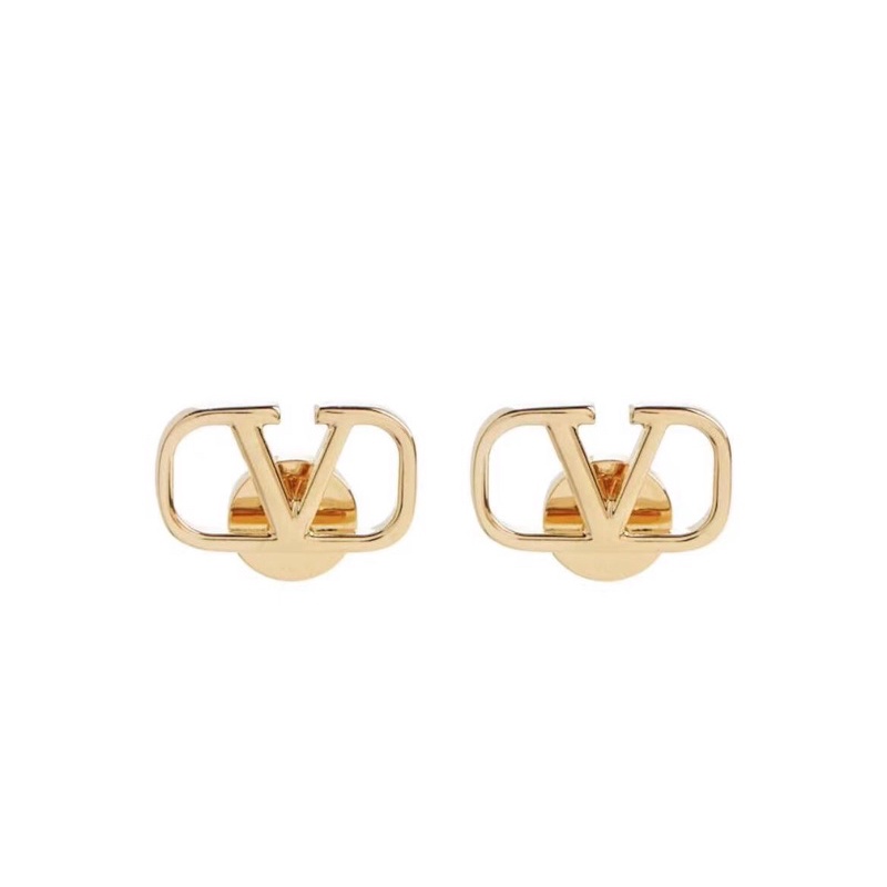 ASCE｜Valentino V logo 基礎金色耳環