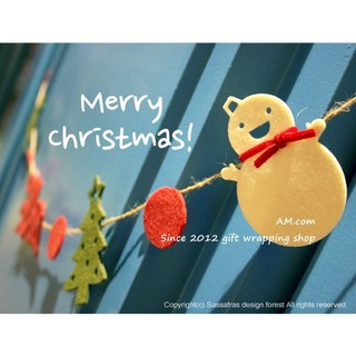 AM好時光【V07】韓國熱銷款 聖誕節Merry X'mas不織布立體裝飾彩旗吊飾❤耶誕派對 交換禮物 生日慶生餐會佈置