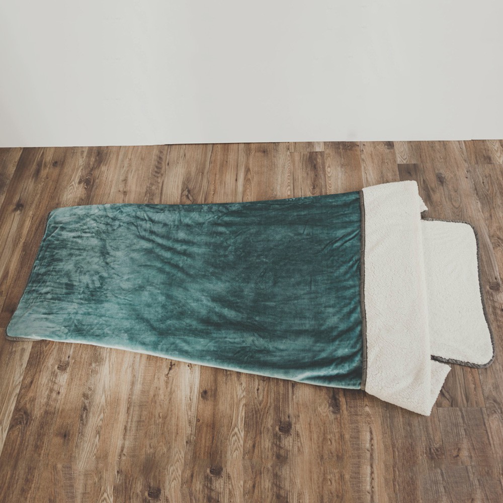 絲薇諾 (綠松石)加厚版法蘭羊羔絨睡袋毯(1.64kg)