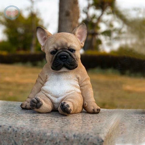 貪睡的法國鬥牛犬小狗雕像樹脂草坪雕塑超級可愛的花園院子睡覺的樹脂草坪雕塑超級可愛的花園院子裝飾法國鬥牛犬小狗雕像