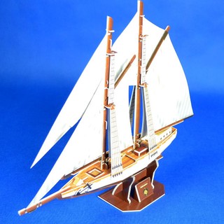 CubicFun 樂立方 3D立體拼圖立體模型 T4007 古典雙桅桿帆船 佳廷模型 M54242