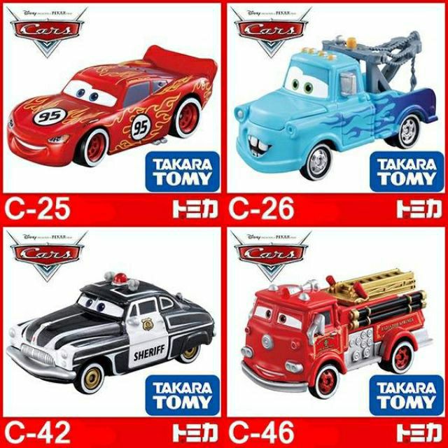 TOMICA CARS 汽車總動員 C-25 麥坤 C-26 拖線 C-42 警長 C-46 小紅 TAKARATOMY