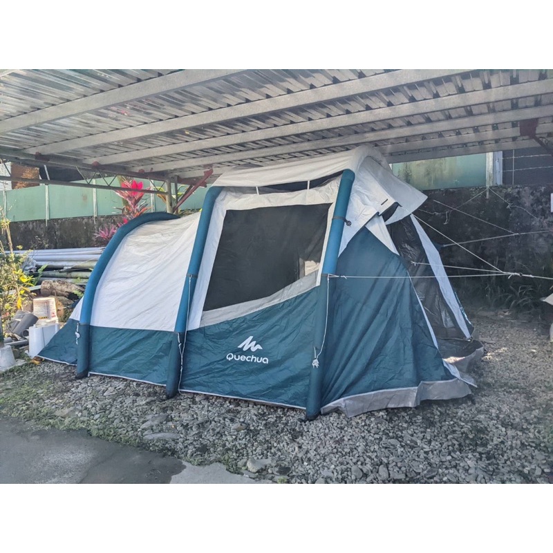 帳篷出租  迪卡儂 4.1加大 充氣 黑黑帳  戶外露營 一房一廳 四人帳 附打氣筒、地墊