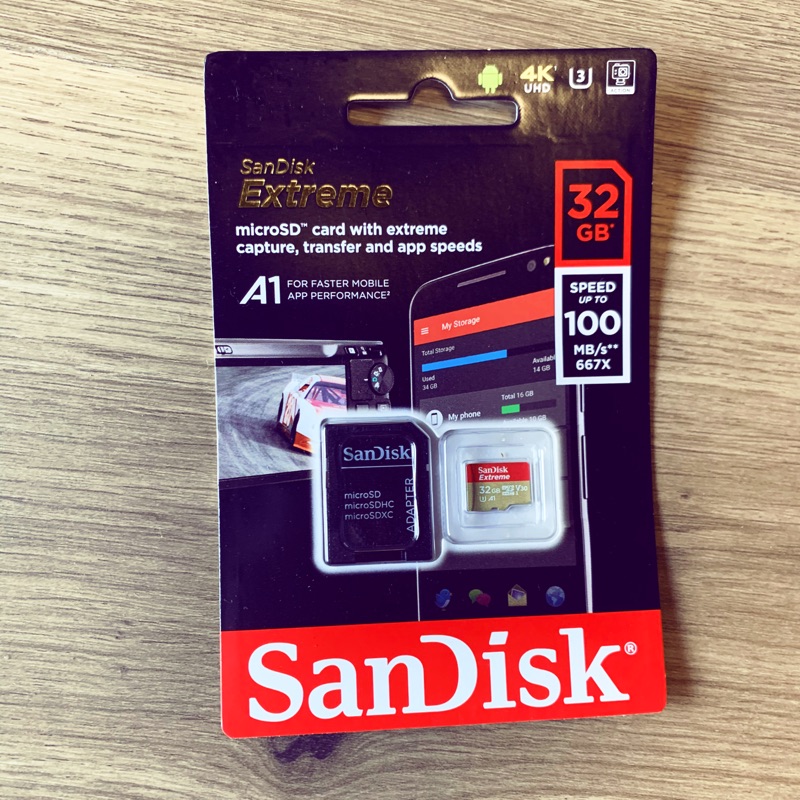 【SanDisk】32GB 100MB/s Extreme microSDHC TF UHS-I U3 A1 記憶卡