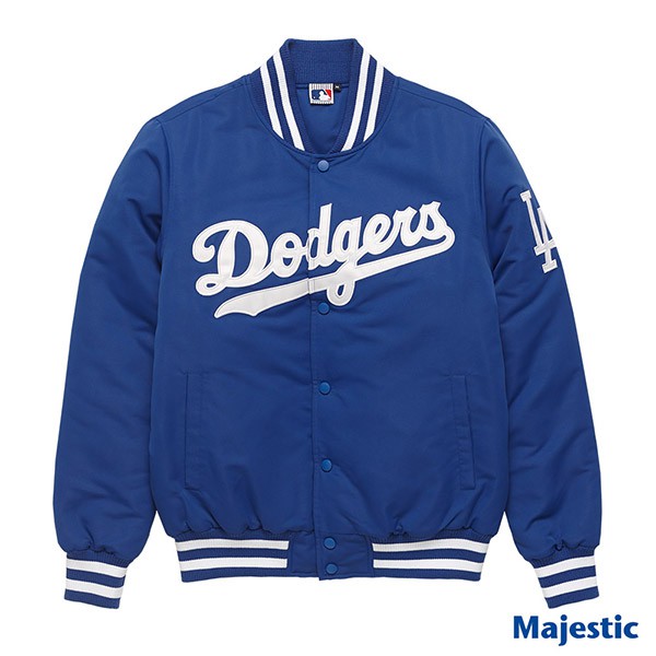 騎士風~ MLB 道奇隊 LA DODGERS 鈕扣 合身 棒球 厚外套 6760701-008