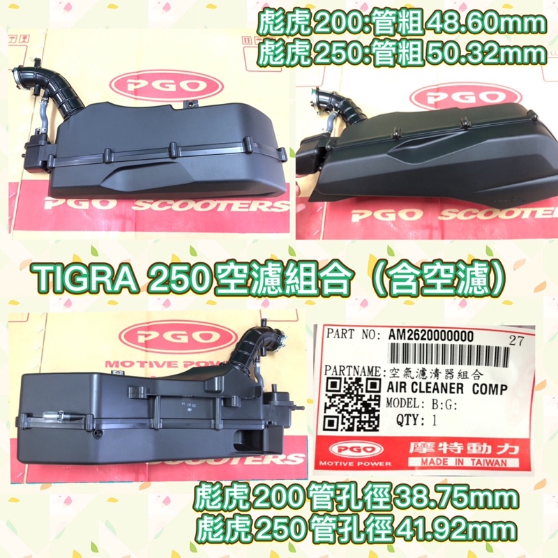 PGO摩特動力 彪虎250 TIGRA250 空濾總成 TIGRA200 彪虎200 空濾組合 空濾 空氣濾清器組合