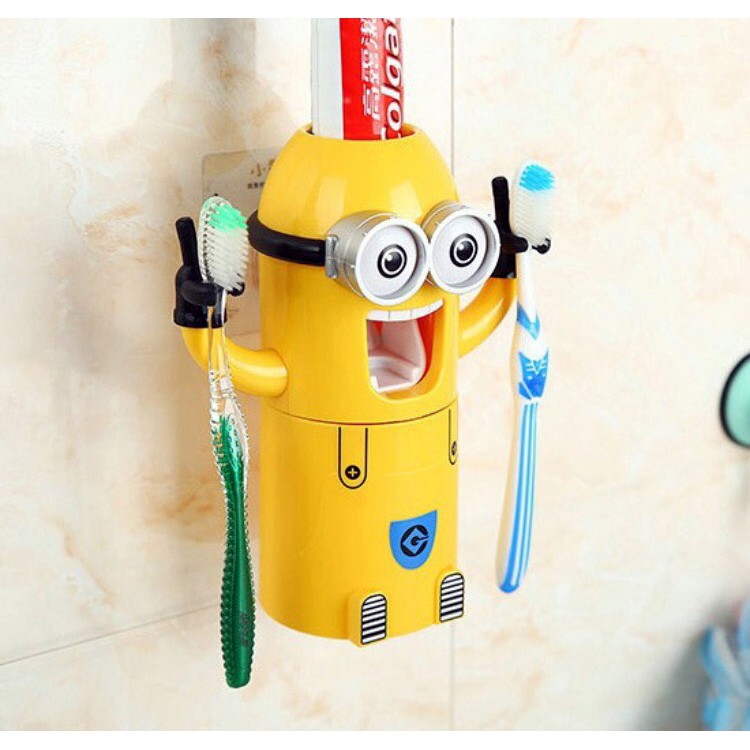 【生活小鋪】三合一擠牙膏器 超可愛 自動擠牙膏器 牙刷架漱口杯 擠牙膏三合一