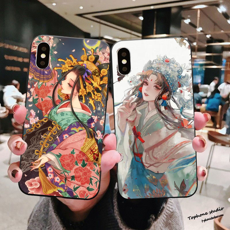 花魁少女iphone11蘋果12pro手機殼軟x Xr日系古風6 7 8plus不知火 蝦皮購物