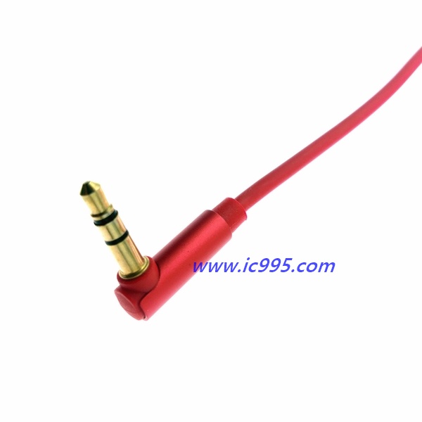 (ic995)紅色 (90度)耳機延長線 1M 音訊線 耳機 3.5mm 電競 家庭劇院 DIY 放大器 #3429