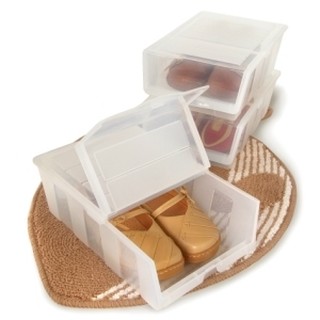 運費0元/免運/三入透明鞋盒/鞋收納/斜取式置物箱/塑膠盒/防塵鞋盒/可疊設計/收納盒