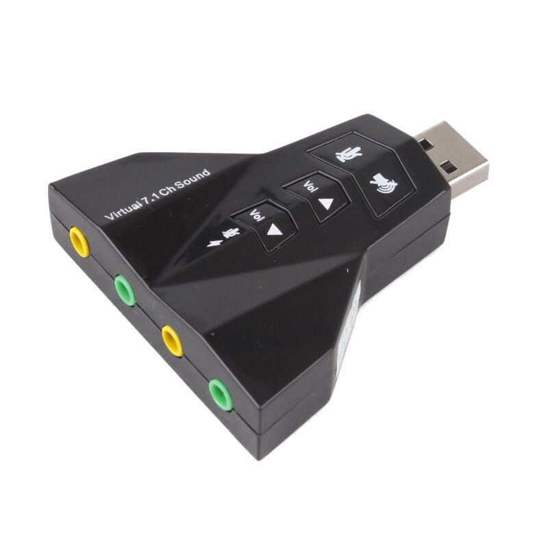 168 批發＊雙耳機音效卡 模擬7.1聲道 雙麥克風介面 USB音效分享器USB音效卡【DB315】