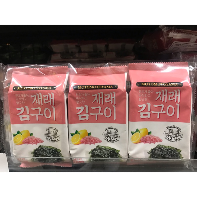 【MOTOMOTOYAMA】朝鮮海苔 檸檬玫瑰鹽風味10枚x3包