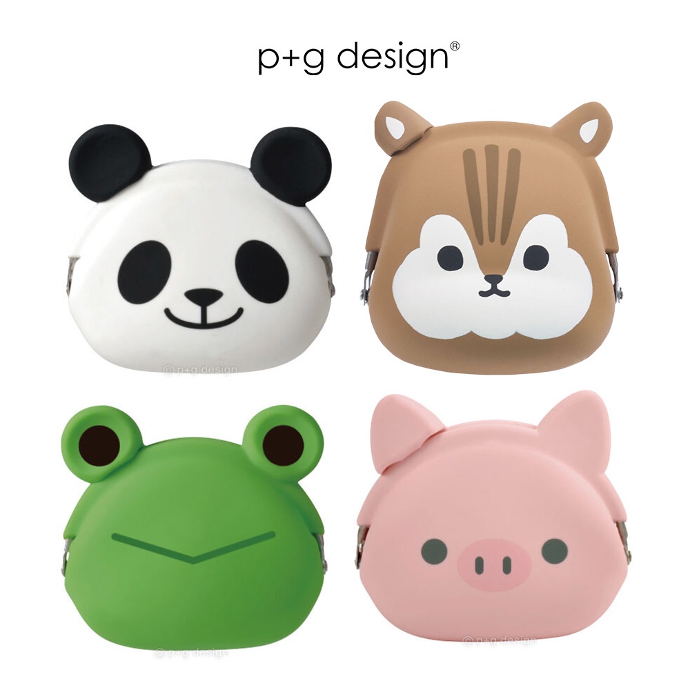 【p+g design】mimi POCHI Friends 松鼠/熊貓/小豬/青蛙 動物造型矽膠口金包 零錢包 珠扣包