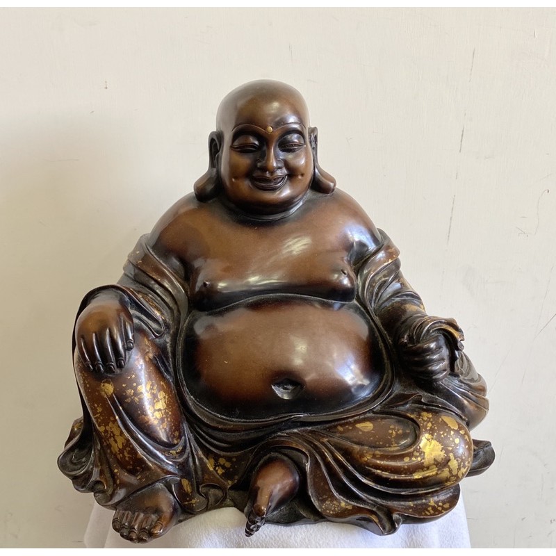 早期收藏-紫銅-彌勒財神佛