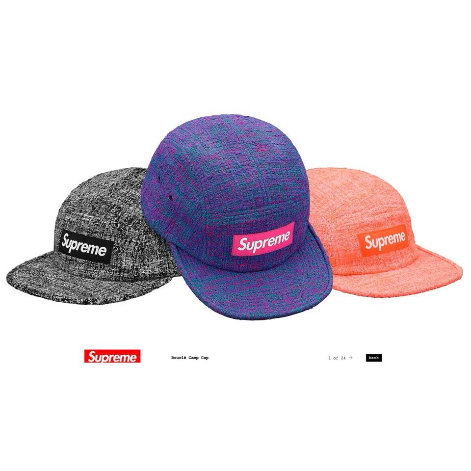 supreme boucle camp cap black