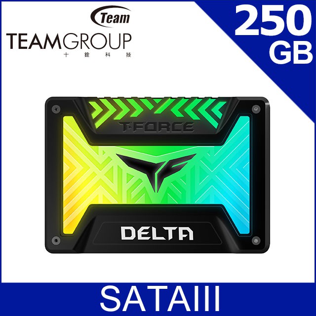 Team 十銓 T-FORCE Delta RGB 250G 2.5 SSD 固態硬碟 黑