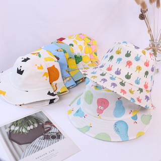 兒童帽子時尚印花水果漁夫帽男女寶寶夏季遮陽帽寶寶帽子