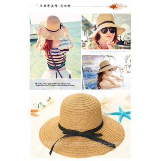 網美必備 可折疊蝴蝶結遮陽帽 夏天沙灘度假防曬遮陽帽