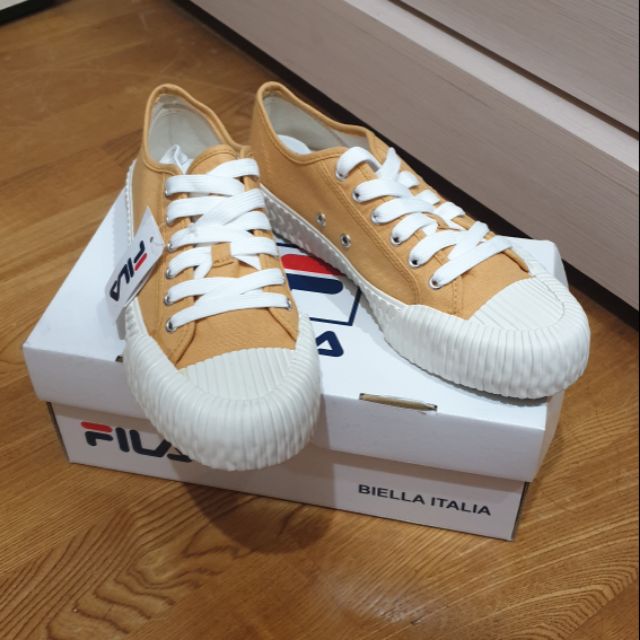 FILA 斐樂 餅乾帆布鞋 - 芥末黃 清新黃 黃 -全新