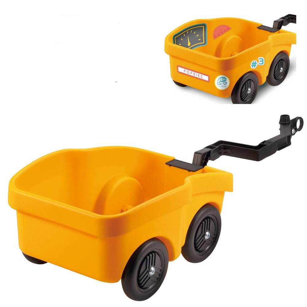 POP BIKE 兒童平衡滑步車專用配件 - 拖車(黃色)[免運費]