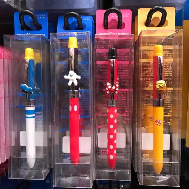 日本 東京迪士尼樂園 唐老鴨 維尼 維尼熊 米奇 米妮 筆夾旋轉式 原子筆 筆 文具 三用筆 自動鉛筆 自動筆