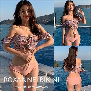 臺灣出貨🔜現貨+預購💕無鋼圈泳衣 Roxanne Bikini 超美花朵平口泳衣 泳裝 比基尼