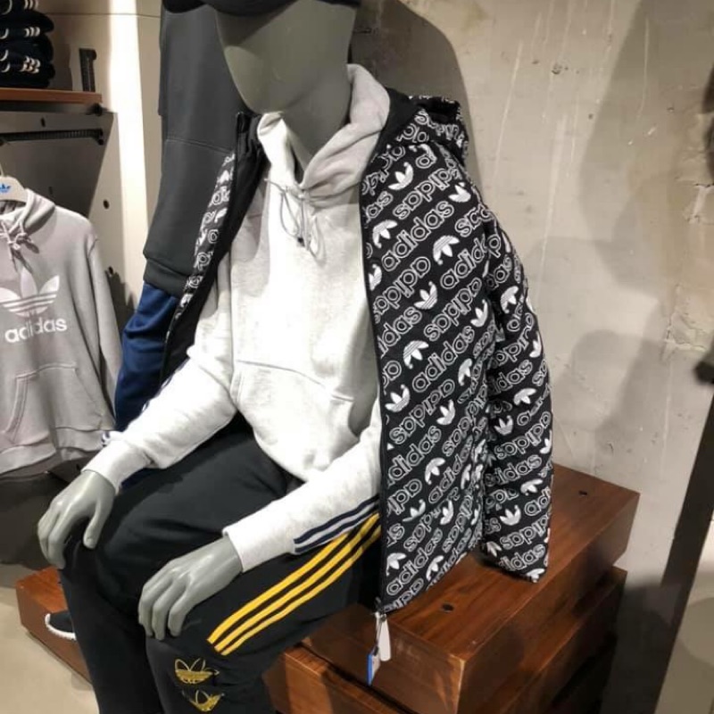Adidas 新款滿版/素面 雙面穿羽絨外套