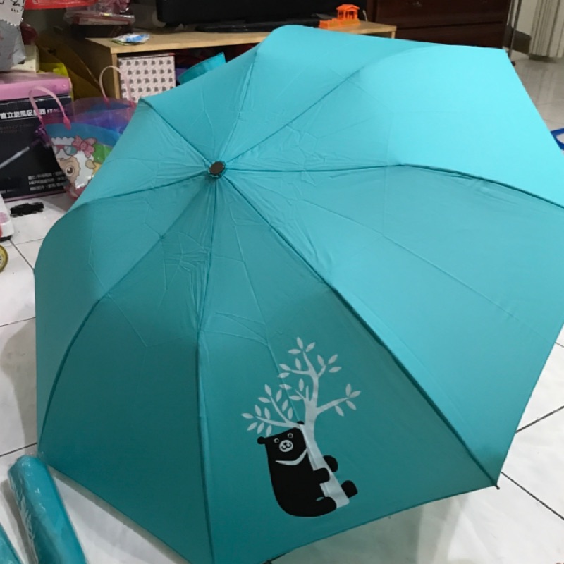中鋼 106年 股東贈品 藍綠色 折疊傘 傘 雨傘